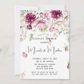 Dusty Roos & Blush Pink Peony Couples Shower Kaart (Voorkant)