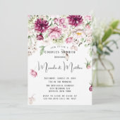 Dusty Roos & Blush Pink Peony Couples Shower Kaart (Staand voorkant)