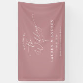 Dusty Roos Blush Pink Welkom bij ons huwelijk Spandoek (Verticaal)