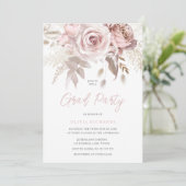 Dusty Roos Blush roze rozen Afstudeerder Party Afs Kaart (Staand voorkant)