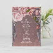 Dusty Roos Blush roze rozen Vrijgezellenfeest Kaart (Staand voorkant)