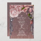 Dusty Roos Blush roze rozen Vrijgezellenfeest Kaart (Voorkant / Achterkant)