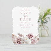 Dusty Roos & Blush Rozen Alle Seizoenen Trouwen Save The Date (Staand voorkant)