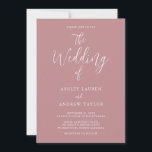 Dusty Roos Blush Simple Elegant Wedding Invitation Kaart<br><div class="desc">Mooie,  eenvoudige en elegante,  stoffige roos-blinde uitnodiging voor je bruiloft. Volledig aanpasbaar met jouw tekst- en achtergrondkleur.</div>