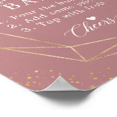 Dusty Roos Blush Vrijgezellenfeest Mimosa Bar Sign Poster (Hoek)