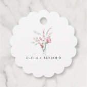 Dusty Roos Blush Wildflowers Bruiloft Favor Labels (Achterkant)