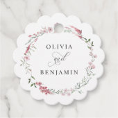 Dusty Roos Blush Wildflowers Bruiloft Favor Labels (Voorkant)