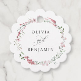 Dusty Roos Blush Wildflowers Bruiloft Favor Labels