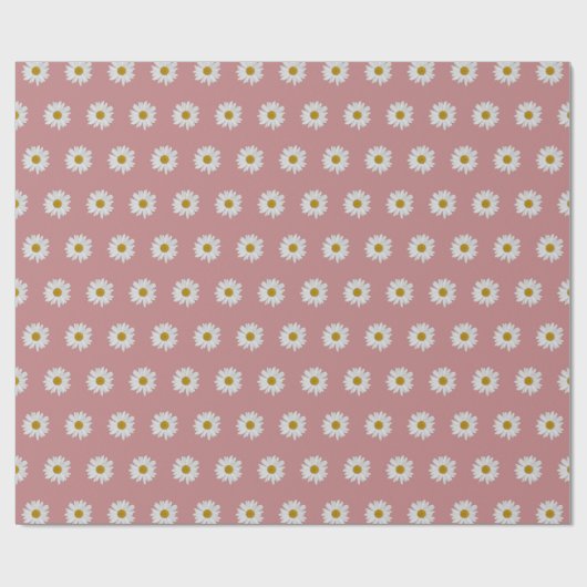 Dusty Roos Bohemian Daisy Pattern Cadeaupapier (Vlak)