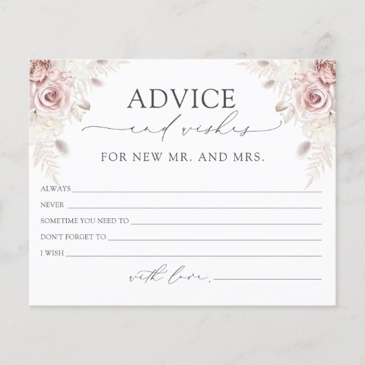 Dusty Roos Boho Advies en Wensen Kaarten (Voorkant)