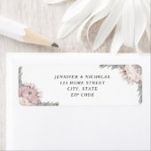 Dusty Roos Boho Dried Flowers Weddenschap Etiket (Insitu)