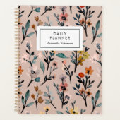 Dusty Roos Boho Floral Waterverf Aangepast, niet b Planner (Voorkant)