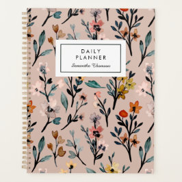 Dusty Roos Boho Floral Waterverf Aangepast, niet b Planner