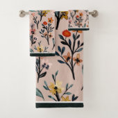Dusty Roos Boho Floral Waterverf Bad Handdoek (Insitu)