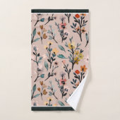 Dusty Roos Boho Floral Waterverf Bad Handdoek (Handdoek)