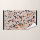 Dusty Roos Boho Floral Waterverf Bad Handdoek (Handdoek)