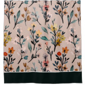 Dusty Roos Boho Floral Waterverf Douchegordijn (Voorkant)