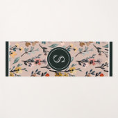 Dusty Roos Boho Floral Waterverf Yogamat (Voorkant (horizontaal))