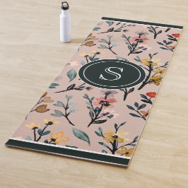Dusty Roos Boho Floral Waterverf Yogamat