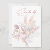 Dusty Roos Boho Floral Wedding Save The Date (Achterkant)