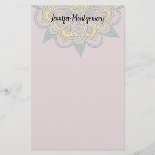 Dusty Roos BoHo Mandala Aangepast papier (Voorkant)