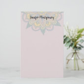 Dusty Roos BoHo Mandala Aangepast papier (Staand voorkant)