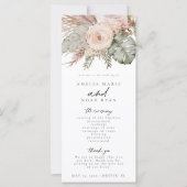 Dusty Roos Boho Pampas Grass Ceremony Programma (Voorkant)