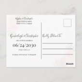 Dusty Roos Boho Waterverf Floral Save the Date Briefkaart (Achterkant)