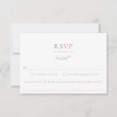 Dusty Roos Botanical Branch Food Allergy RSVP Card (Voorkant)