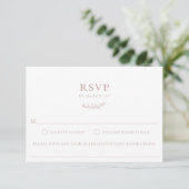 Dusty Roos Botanical Branch Food Allergy RSVP Card (Staand voorkant)