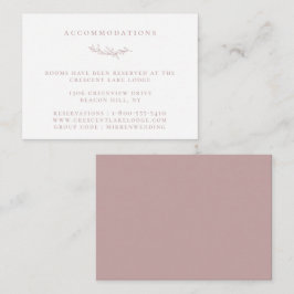 Dusty Roos Botanical Branch Wedding Accommodations Informatiekaartje
