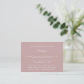 Dusty Roos Botanical Branch Wedding Accommodations Informatiekaartje (Staand voorkant)