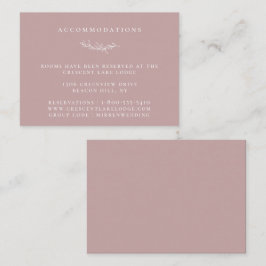 Dusty Roos Botanical Branch Wedding Accommodations Informatiekaartje