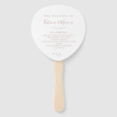 Dusty Roos Botanical Branch Wedding Programme Handwaaier (Voorkant)