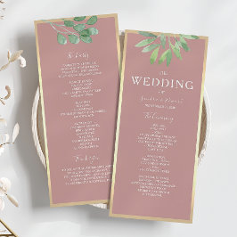 Dusty Roos Botanische Wedding Program Kaart