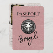 Dusty Roos Brazil Passport Bewaar de datum Save The Date (Voorkant / Achterkant)