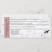 Dusty Roos Brazilië Bruiloft Boarding Pass Uitnodi (Achterkant)
