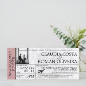 Dusty Roos Brazilië Bruiloft Boarding Pass Uitnodi (Staand voorkant)