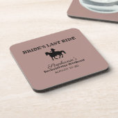 Dusty Roos Bride's Last Ride Bachelorette Weekend Bier Onderzetter (Linkerzijde)