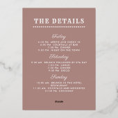 Dusty Roos Bride's Last Ride Bachelorette Weekend Folie Uitnodiging (Achterkant)