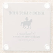 Dusty Roos Bride's Last Ride Bachelorette Weekend Glazen Onderzetter (Achterkant)