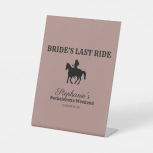 Dusty Roos Bride's Last Ride Bachelorette Weekend Reclamebord Met Voetstuk