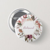 Dusty Roos Bridesmaid Button (Voorkant /achterkant)