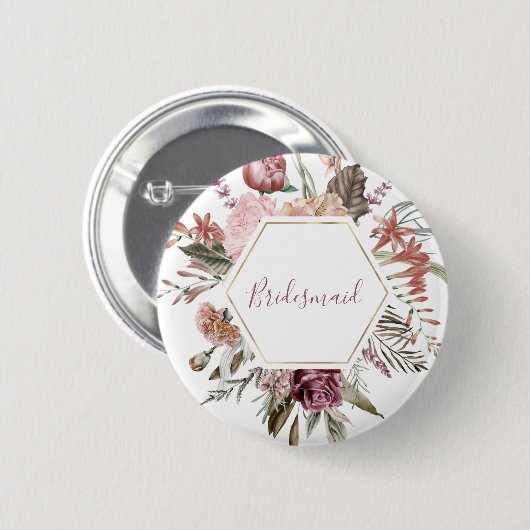 Dusty Roos Bridesmaid Button (Voorkant /achterkant)