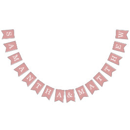 Dusty Roos Bruiloft Bruid & bruidegom Namen Simple Vlaggetjes