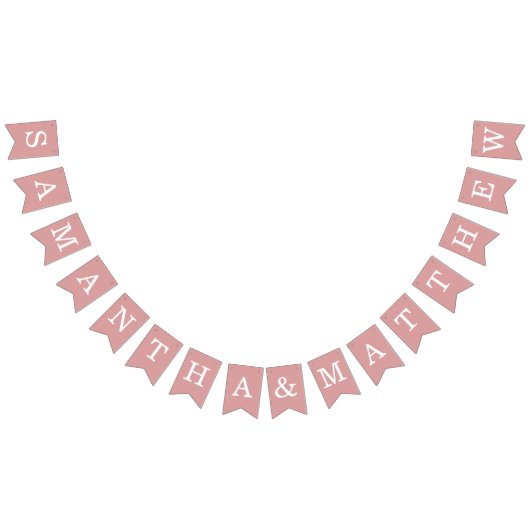 Dusty Roos Bruiloft Bruid & bruidegom Namen Simple Vlaggetjes (Alle)