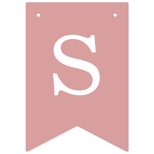 Dusty Roos Bruiloft Bruid & bruidegom Namen Simple Vlaggetjes (Eerste vlag)