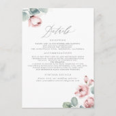 Dusty Roos Bruiloft Details Behuizing Informatiekaartje (Voorkant)