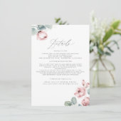 Dusty Roos Bruiloft Details Behuizing Informatiekaartje (Staand voorkant)