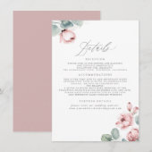 Dusty Roos Bruiloft Details Behuizing Informatiekaartje (Voorkant / Achterkant)